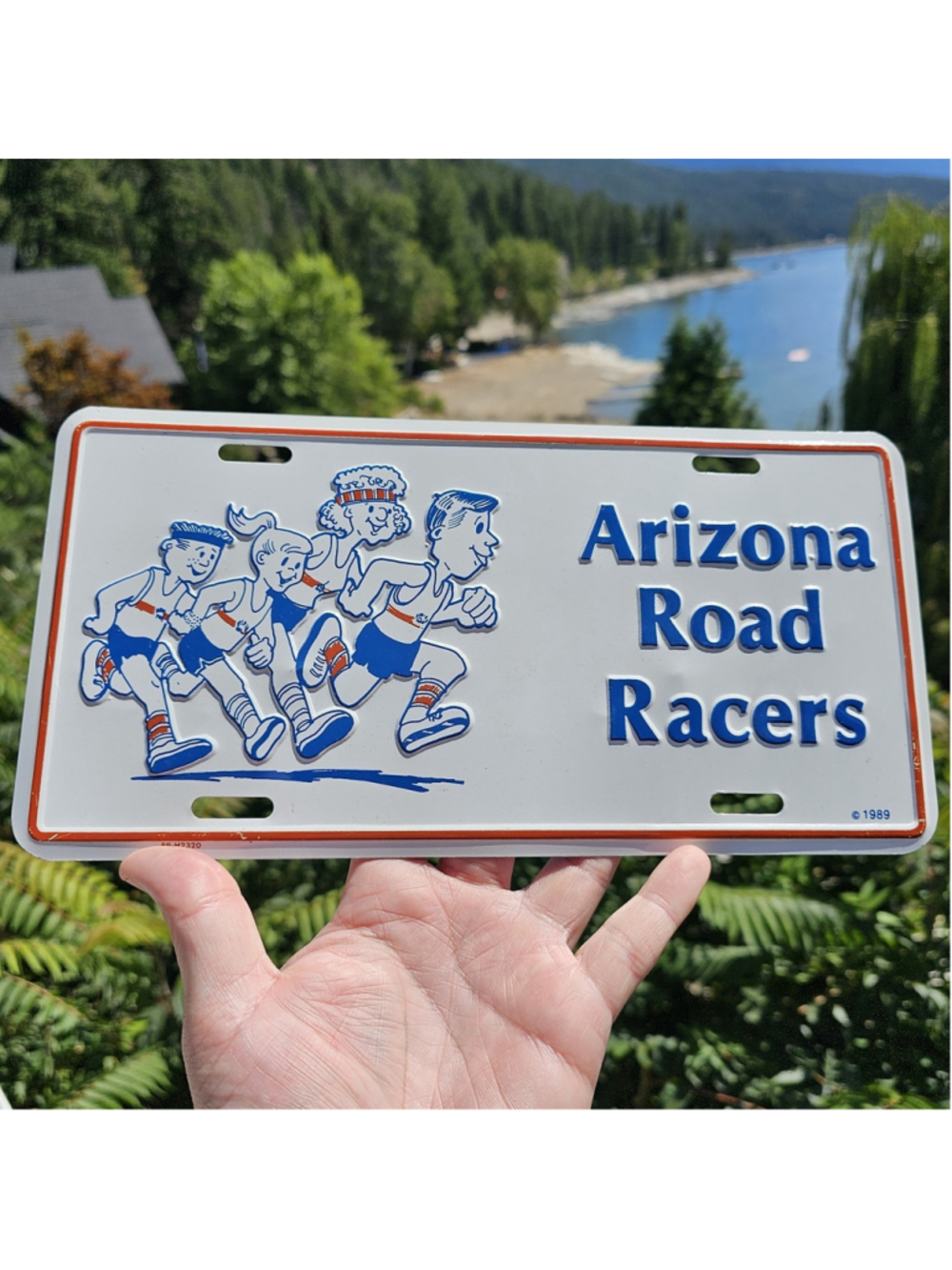 Vintage 1989 Arizona Road Racers Embossed Metal License Plate Marathon...